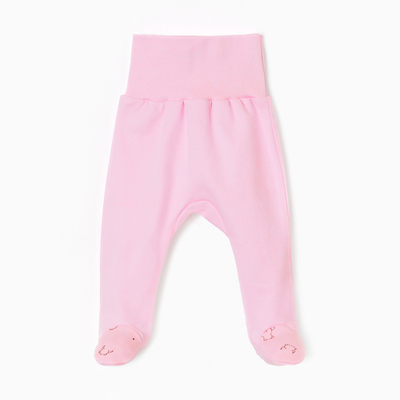 Ползунки детские с закрытыми ножками п350, цвет медведь розовый, рост 56