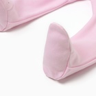 Ползунки детские с закрытыми ножками, цвет медведь розовый, рост 56 см - Фото 3