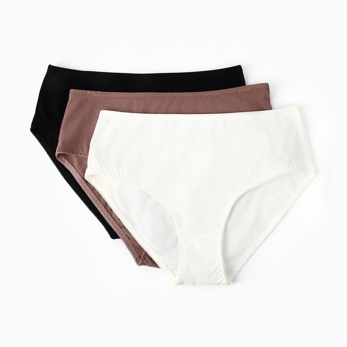 Набор женских трусов слипы (3шт), цвет сумрачно-белый, размер 54 (XXXL) - Фото 1