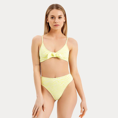 Купальник раздельный женский, геометрия на салатовом, размер 48 (L)