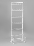 Стойка прикассовая, с крючками, 64×50×185 см, белая - Фото 4