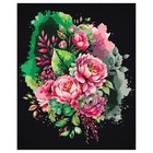 Картина по номерам на черном холсте «Розовый букет», 40 × 50 см - фото 11300430