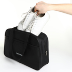 Сумка для обуви на молнии TEXTURA, наружный карман, чёрная - Фото 4