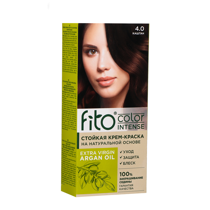 Стойкая крем-краска для волос Fito color intense тон 4.0 каштан, 115 мл - Фото 1