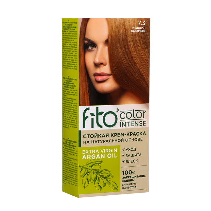 Стойкая крем-краска для волос Fito color intense тон 7.3 медовая карамель, 115 мл - Фото 1