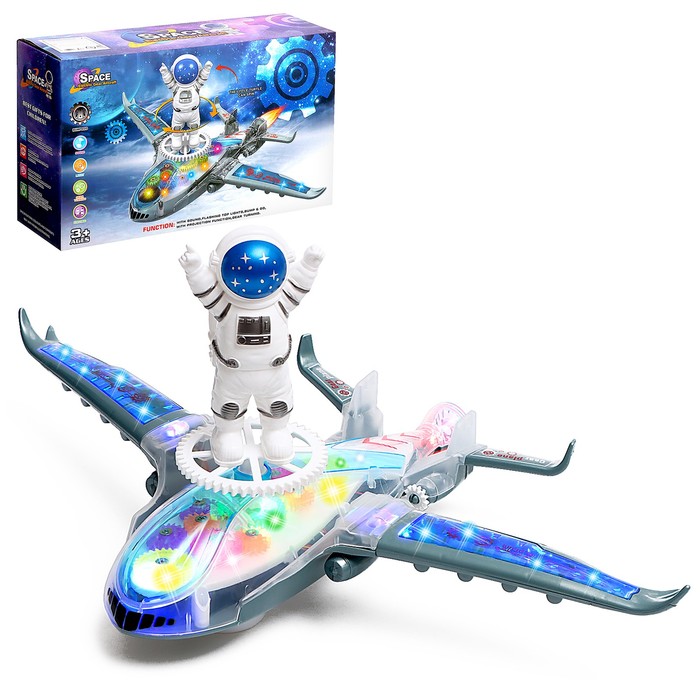 Самолет «Шестерёнки», свет и звук, работает от батареек, уценка - Фото 1