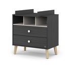 Комод пеленальный детский Benny, ЛДСП, 80×88×69 см, 2 ящика, черный, кашемир - Фото 1