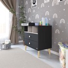 Комод пеленальный детский Benny, ЛДСП, 80×88×69 см, 2 ящика, черный, кашемир - Фото 9