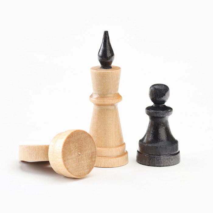 Настольная игра 3 в 1 "Классика": нарды, шахматы, шашки, доска 40 х 40 см - фото 1908178730