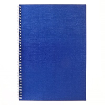 Тетрадь А4, 96 листов в клетку на гребне "Синяя. METALLIC", обложка бумвинил, блок офсет 65г/м2
