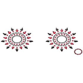 Набор стикеров  черный + красный Breast & Pubic Jewelry Crystal Stiker , 2 шт.
