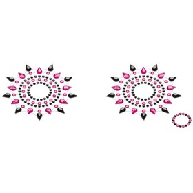 Набор стикеров  черный + розовый Breast & Pubic Jewelry Crystal Stiker , 2 шт.
