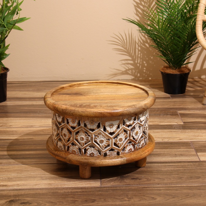 Столик кофейный 39х39х26 см, манговое дерево