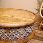 Столик кофейный 105х55х40 см, манговое дерево - фото 24323334