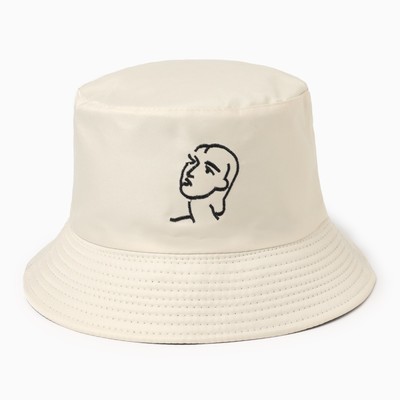 Панама женская двусторонняя MINAKU «Лицо», бежевая, размер 56-58