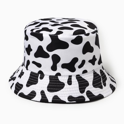 Панама женская двусторонняя MINAKU, белый, чёрная, размер 58