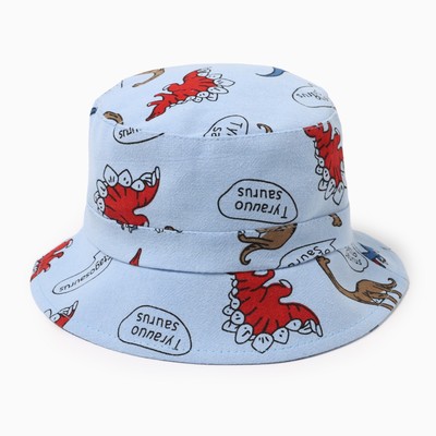 Панама детская MINAKU «Динозавры», размер 49-50, синяя