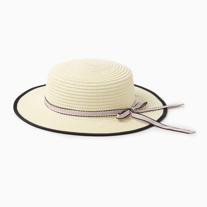 Шляпа для девочки MINAKU Леди, размер 52-54, цвет экрю