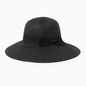 Шляпа женская MINAKU "Beach", размер 56-58, цвет черный
