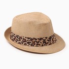 Шляпа женская MINAKU "Леопард", размер 56-58, цвет коричневый - фото 321577428