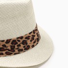 Шляпа женская MINAKU "Леопард", размер 56-58, цвет экрю - Фото 3