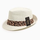 Шляпа женская MINAKU "Леопард", размер 56-58, цвет экрю - Фото 5