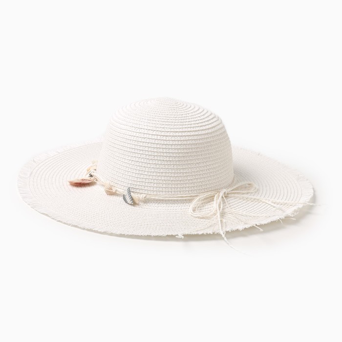 Шляпа женская MINAKU Морская, размер 56-58, цвет белый