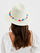 Шляпа женская с бомбошками, размер 54-56, белая, целлюлоза 100% - Фото 4