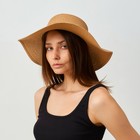 Шляпа женская с леопардовым ремешком MINAKU цвет коричневый, р-р 58 - Фото 6