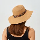 Шляпа женская с леопардовым ремешком MINAKU цвет коричневый, р-р 58 - Фото 7