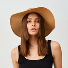 Шляпа женская с леопардовым ремешком MINAKU цвет коричневый, р-р 58 - Фото 8