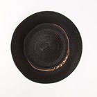 Шляпа женская с цепочкой MINAKU цвет чёрный, р-р 58 - Фото 2