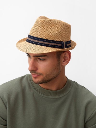 Шляпа мужская MINAKU "Пляж", размер 58, цвет коричневый