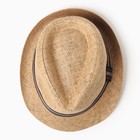 Шляпа мужская MINAKU "Пляж", размер 58, цвет коричневый - Фото 2