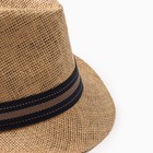 Шляпа мужская MINAKU "Пляж", размер 58, цвет коричневый - Фото 3
