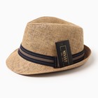 Шляпа мужская MINAKU "Пляж", размер 58, цвет коричневый - Фото 5