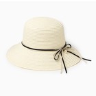 Шляпа женская с бантиком MINAKU цвет белый, р-р 56-58 - фото 3452412