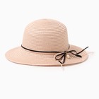 Шляпа женская с бантиком MINAKU цвет розовый, р-р 56-58 - фото 321577483