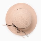 Шляпа женская с бантиком MINAKU цвет розовый, р-р 56-58 - Фото 2