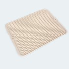 Силиконовый коврик для сушки посуды Joy Home, 40х30 см, светло-бежевый - Фото 1