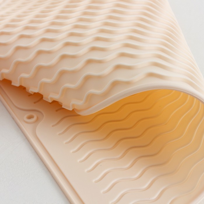 Силиконовый коврик для сушки посуды Joy Home, 40х30 см, светло-бежевый - фото 1886110694