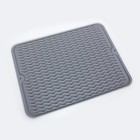 Силиконовый коврик для сушки посуды Joy Home, 40х30 см, серый - фото 300965941