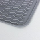 Силиконовый коврик для сушки посуды Joy Home, 40х30 см, серый - Фото 3