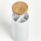 Ёмкость для ватных палочек Zeller, размер 6.5х11.5 см, цвет белый - Фото 3