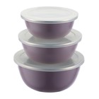 Набор мисок Regent inox Smalto, 3 шт, цвет фиолетовый - фото 300924840