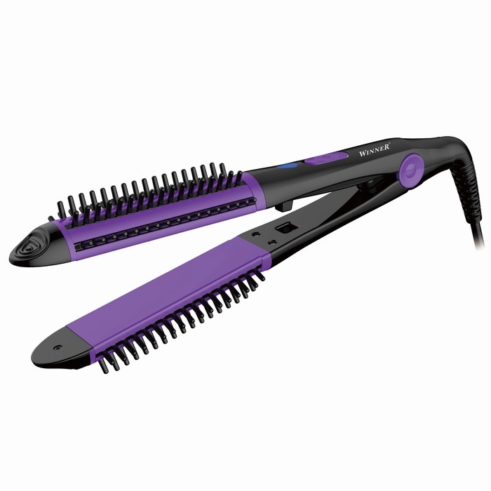 Щипцы для выпрямления и завивки волос Winner. Electronics, 55 вт, 180-230 градусов, шнур 1,6 м, фиолетовый - Фото 1