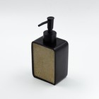 Дозатор для жидкого мыла Joy Home, полирезин, чёрный с древесным декором - Фото 1