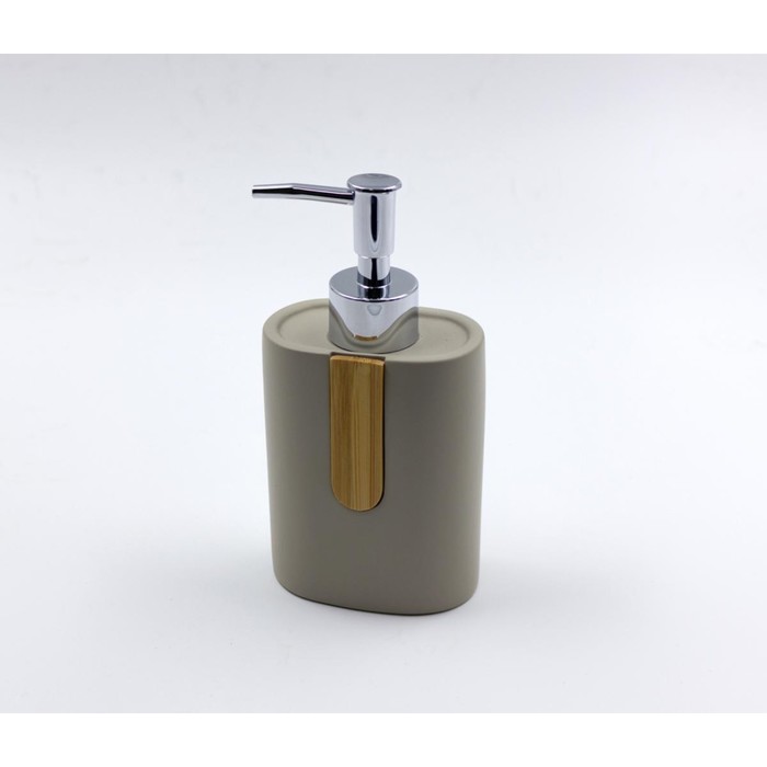 Дозатор для жидкого мыла Joy Home, цемент с бамбуковым декором - Фото 1