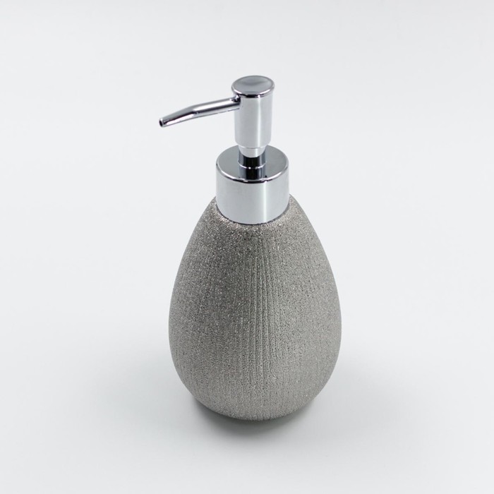 Дозатор для жидкого мыла Joy Home, керамика, серебряная глазурь - фото 1909648746