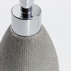 Дозатор для жидкого мыла Joy Home, керамика, серебряная глазурь - Фото 3
